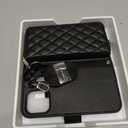 OCASE for iPhone 17 Pro Max Crossbody Wallet Case - Stylish PU Leather Handbag Phone Purse with Zipper Closure, Card Slots & RFID Blocking - Wrist Strap, Lanyard, Kickstand - Diamond Check Black