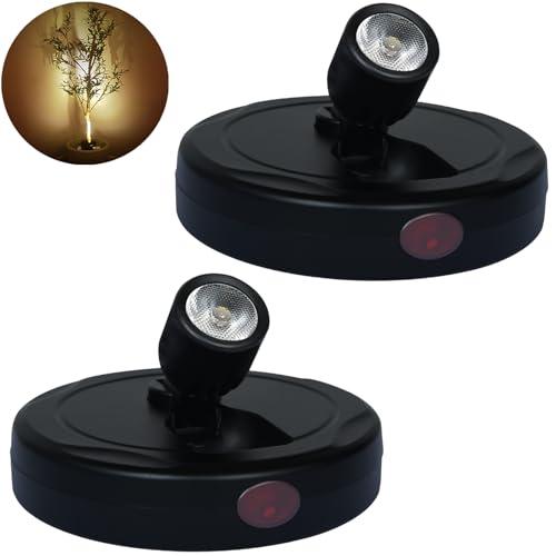 LED Spotlight Indoor,Rechargeable Battery Uplighting Indoor, Mini Accent Spot Lights for Plants Tree Wall Art Display Painting Artwork Portrait Dartboard Closet Gallery Photo-Black 2Pack