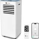 DR.PREPARE 8,000 BTU Portable Air Conditioner with WiFi Enabled, Cooling, Dehumidifier, Fan & Sleep Modes 4-in-1 Portable AC w/Remote Control & 67'' Window Kit, Cools Up To 350 sq. ft, 1-24H Timers