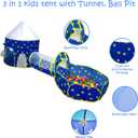 PigPigPen 3pc Kids Play Tent for Boys with Ball Pit, Crawl Tunnel, Princess Tents for Toddlers, Baby Space World Playhouse Toys, Boys Indoor& Outdoor Play House, Perfect Kids Gifts