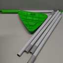 Wall Cleaner Triangle Mop with 82'' Long Handle - Wall Scrubber, Cleaning Washer Tool with 4 Microfiber Chenille Duster Pads for Clean Walls, Ceiling, Windows, Baseboards, Floors (Green)