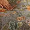 JUSPURBET Boho Floral Pillow Covers 16x24 Inch Set of 2 Chenille Lumbar Throw Pillow Covers with Piping for Couch Bed Soft Textured Cushion Cases for Farmhouse Rustic Decor,Gray