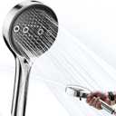 Filtered Shower Head Chrome, High Pressure Shower Head with Handheld, Removable 3 Spray Modes Showerhead for Hard Water, Large Face Adjustable Angle Rainfall Showerhead for bath