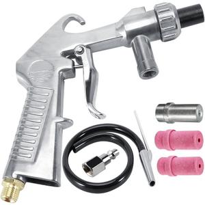 Jewboer Sandblaster Sand Blaster Gun Kit for Abrasive Media Blaster Sandblasting Cabinet with Hose Nozzles Tip