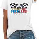 Racing Shirt Women Race Day Checkered Flag Printed Tshirt Car Race Team Lover Shirt Raceday Short Sleeve Tee Tops