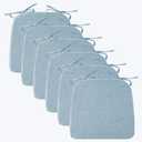 Ruqmuis Chair Cushions for Dining Chairs, 2" Thick Seat Cushions for Kitchen Chairs, D-Shaped Chair Pads with Washable Cover, Ties and Non Slip Backing, 17'' x 16'', Set of 6, Light Blue