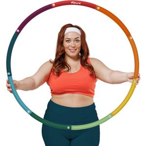 Weighted Hula Hoop Plus Size | 3.2lb Weight, 43in Diameter | Extra Large Hula Hoop for Adults Weight Loss | Easy to Spin, Soft Padding | Exercise Hoop for Beginners & Advanced Hoopers (Multicolor)