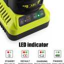 P117 P118 18V Rapid Charger Replacement for Ryobi Battery Charger Compatible with P102 P108 P189 P197 P103 P105 P107 P190 P191