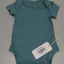 KOH KOH Kids Baby Short Sleeve Soft Cotton Boy Girl Unisex Solid Gender Neutral Plain Infant Toddler Wide Neck Lap Shoulder Comfy Snap Closure Tagless One Piece Bodysuit, Teal Blue Green 0-3M