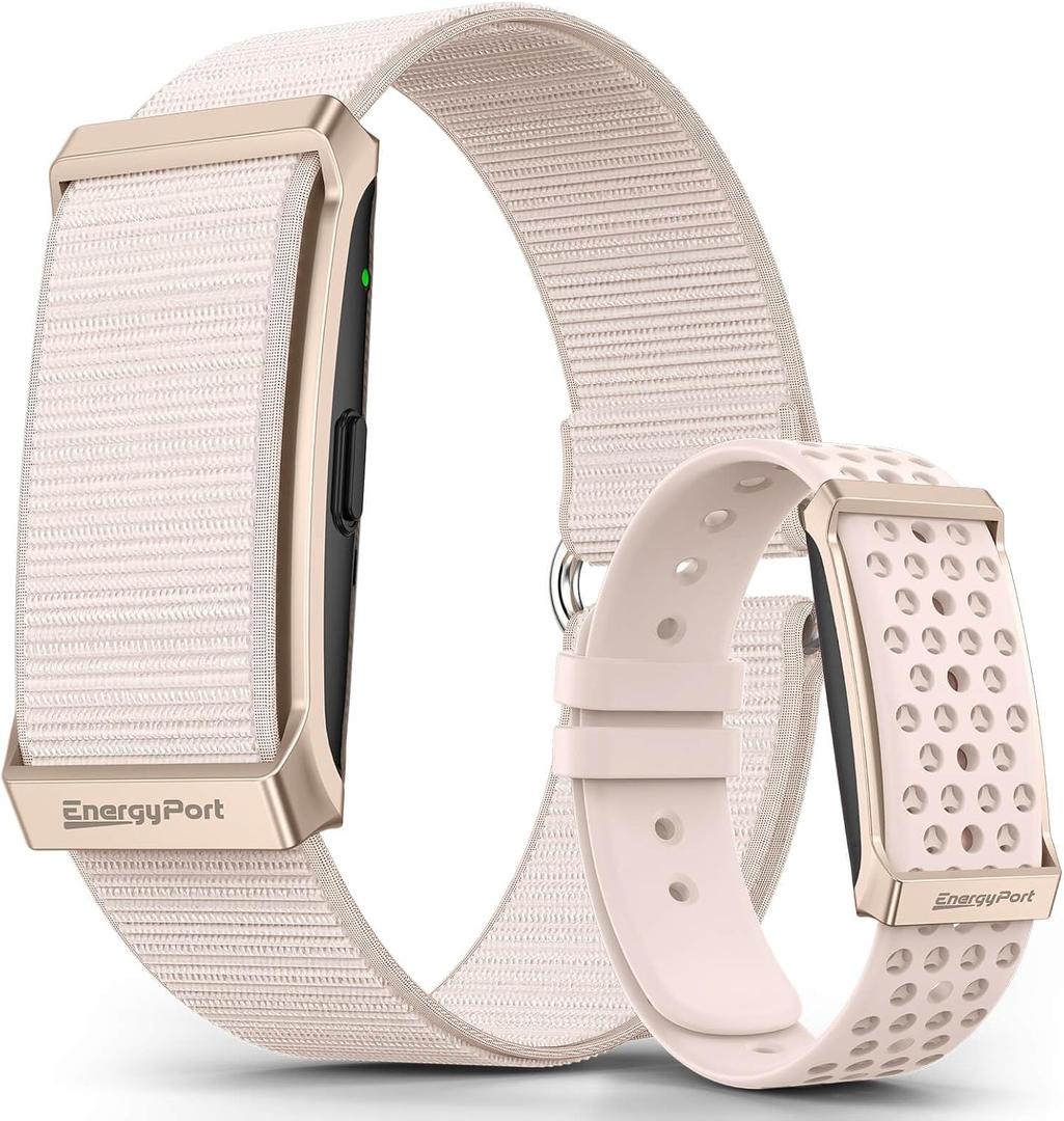 EnergyPort Smart Bracelet with Blood Oxygen/Blood Pressure Monitor, 60-Day Battery Health Fitness Tracker with 2 Bands,Lifetime Membership,Activity Tracking Heart Rate Sleep Monitor for Android iOS, Light Pink