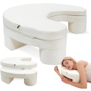 JZHLLA Adjustable Height Side Sleeper Pillow with Arm Holes, Ergonomic Side Sleeping Pillow(2"+3.5") for Neck and Shoulder Support, Breathable Mesh Cover for Left & Right Side Sleepers