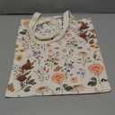 Aesthetic Embroidery Tote Bag for Women - with Magnetic Buckle and Zipper Inner Pocket for Lady Cotton Tote Bag (Flower Cat)