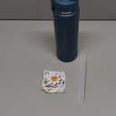 Insulated Water Bottle with Silicone Boot (36hrs Cold/18hrs Hot) - DIY Stickers, Leakproof, BPA Free, 24 oz [2-IN-1 LID] (Cyan)