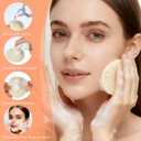 Nogeqi 30 Pcs Natural Loofah Sponge Pads, 2.36 Inch Exfoliating Body Facial Scrub Pads for Makeup & Dead Skin Masks Removal Washing Face, Exfoliator Scrub Brush for Men Women Bath Shower Spa