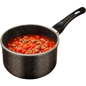 Nonstick Saucepan, 1.5 Quarts Sauce Pan with Swiss Granite Coating, Small Cooking Pot with Detachable Handle Multipurpose Induction Compatible, PFOA Free