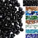 GasSaf Diamonds Fire Glass for Gas or Propane Fire Pit Fireplace & Landscaping 20-Pound 1 inch (Onyx Black Luster)