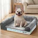 Orthopedic Dog Bed Medium Size Dog, Pocketed Coil Spring Support Joint Relief Small Dog Bed, 28"x23"x8", Waterproof Washable Pet Bed with Removable Zipper Cover & Non-Slip Bottom, Gray