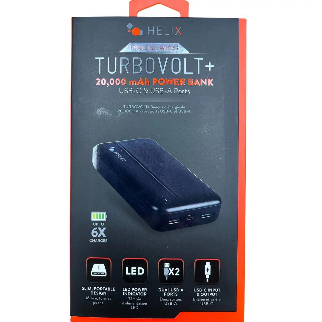 Helix ETHPB5 Power Bank Turbovolt+ 5000mAh 3-Port Portable Battery with Charger