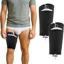 2 Pack Catheter Leg Bag Holder, Ice Silk Fabric Cooling & Breathable, Catheter Supplies for Foley Catheter Bag Stay in Place (Small)