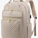 LOVEVOOK Laptop Backpack Women Teacher Backpack,15.6 Inch Laptop Bag with USB Port,Waterproof Daypack for Work Travel Antiquewhite