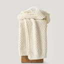 EVERGRACEHOME Chunky Chenille Knit Throw Blanket for Couch, Soft Luxurious Moss Stitch Blankets for Bed, Cozy Decorative Farmhouse Knitted Throws for Sofa, Ivory White, 50" x 60"