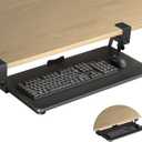 Keyboard Tray Under Desk Large C-Clamp 25.6 (30 Including Clamps) x 11.8 Slide-Out Platform Computer Drawer Pull Out Keyboard & Mouse Tray Black DSF4