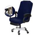 Office Chair Cover- Large, Navy- Removable Computer Chair Covers for Office Chair with Zipper for Universal Rotating Chair Desk Chair Cover High Back Chairs Seat Washable Protector for Pets