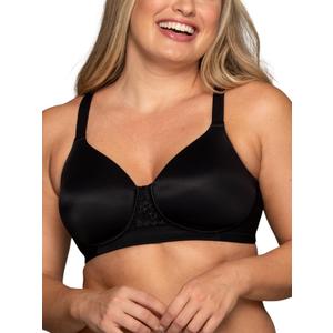 Vanity Fair Women's Full Figure Beauty Back Smoothing Bra, 4 Way Stretch Fabric, Lightly Lined Cups up to H (38G, Wirefree - Black)