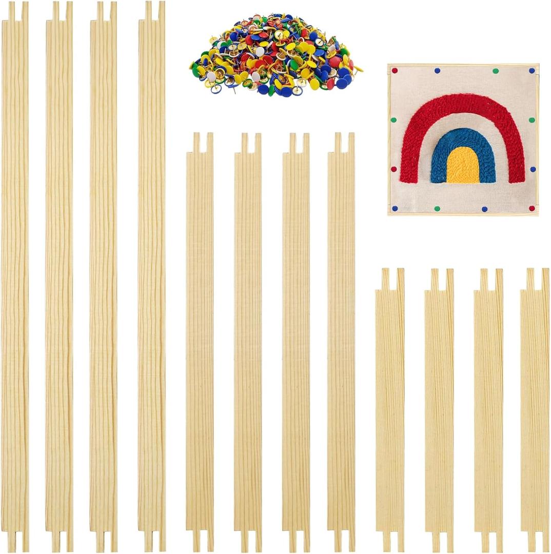 6 Sets Stretcher Bars for Needlework with 100 Tacks for Women's Birthday Gifts,3 Sizes 12pcs Wooden Canvas Splicing Stretcher Bars Needlepoint Embroidery Stitch Frame Set for Crafts Art