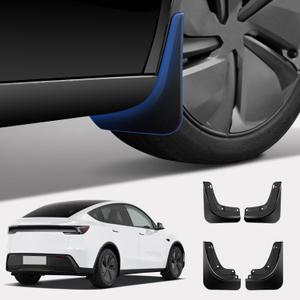 Mud Flaps for Tesla Model Y - [No Drilling No Tape] All-Weather Mud Guard Body Kits for Model Y Juniper Accessories 2025-2026 - Set of 4