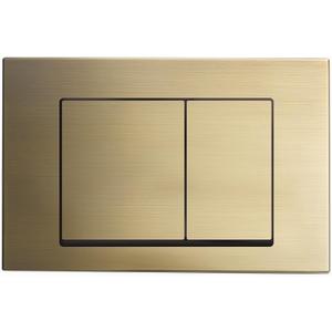Swiss Madison Well Made Forever Wall Mount Dual Flush Actuator Plate with Square Push Buttons in Brushed Brass (SM-WC002Z)
