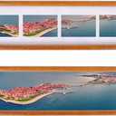 4x16 Collage Picture Frame Teak Wood, Multiple Four 2x3 Photos or 4x16 without Mat, Rustic Photo Frame with Tempered Glass Hanging or Tabletop Displaying Horizontally or Vertically