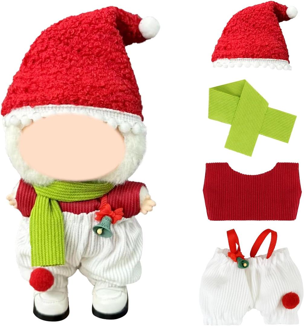Doll Clothes 17cm/15cm Outfit Set Party Clothes High-End Fashion Outfits Suitable Accessories Christmas Cloak Halloween Premium Clothing 5.91-6.7 inch (No Doll) (LBB-258) (Cute Christmas Hat)