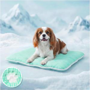 furrybaby Dog Cooling Mat Dog Bed mat, Extra-Thick Dog Crate Pad, Cat Bed, Washable Pet-Safe Magic Cooling Pad for Dogs Cats, Long Lasting Cooling for Crate Bed Indoor Outdoor Summer, 30x20, Mint