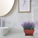 Faux Lavender Plant in Pot, Fake Flowers Arrangement for Table Centerpieces, Faux Plants Indoor Potted Plants Artificial Decor Fake Lavender Flowers Purple Home Office Decor for Women