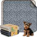 Large Washable Dog Pee Pads 48x48 - Waterproof Reusable Puppy Training Pads, Whelping Mat with Non-Slip Bottom for Dogs, Crates, Playpens, Travel - Floor Protection, Pack of 2