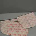 Kacctyen 3 Pack Pink Coquette Bow Makeup Bag Preppy Cosmetic Bags Zipper Pouch Travel Toiletry Bag Pink Trendy Pouch Bag Gift for Coquette Birthday Paty Favor Girls Travel Storage Accessories