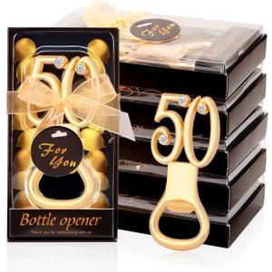 24PCS Gold Zinc Alloy Bottle Opener for 50th Birthday Party Favors & Decorations