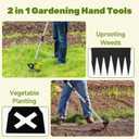 60" Weed Puller Tool with Long Handle and 17" Weeding Tools Gardening Set, Dual Side Hand Weed Rake and Hoe Garden Weeder, Uprooting Weed Pulling Remover Tool for Yard, Patio, Lawn and Garden Planting