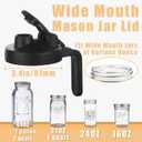 FyndraX Wide Mouth Mason Jars Pour Spout Lids, Wide Mouth Mason Jars Pitcher Flip Cap Airtight Handle Lid, Leak Proof Seal Cover, Pack of 4