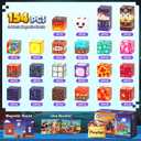 154PCS Magnetic Blocks Mine Magnet World Block Cubes Toy with Magnet Board for Kids Ages 4-8, Magnetic Tiles Kids Sensory Birthday Gifts Game Toys for Boys & Girls Ages 3+