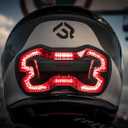 Brake Free Helmet Light - Smart Wireless Motorcycle Lights- Weatherproof LED Motorcycle Helmet Light - Lightweight & Aerodynamic Design - Smart Brake Detection - Single Button Operation - Black
