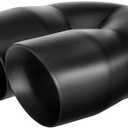 Dual Exhaust Tip 2.5" Inlet, Black Coated Stainless Steel Muffler Tip, Weld-On Double Wall Slant Cut Tailpipe Tip