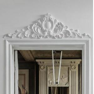 Sintuff 16" H x 47" W x 2" P Door Frame Molding Pediment Over Door Large PU Window Frame Decor French Country Decoration for Home Living Room Entryway Wall Art(Retro Style)