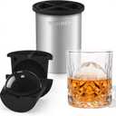 Clear Ice Cube Maker - 2.5" Ball - Stainless Steel Clear Ice Maker - Compact Design - for Old Fashioned Whiskey Gifts, Cocktail, Bourbon
