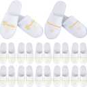 Hercicy 12 Pairs Wedding Bridesmaid Bride Slippers Set Disposable Hotel Slippers White Bridesmaid Gift Bridal Party Bridal Shower Spa accessories for Bachelorette Party Favor