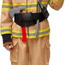 Spooktacular Creations Halloween Firefighter Costume for Kids, Brown Firefighter Roleplay Accessories for Toddler Party (S)