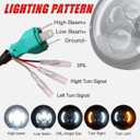 7 inch LED Round Motorcycle Headlight DOT Approved with Housing Bucket Turning Signals DRL Mount Bracket Projector Hi/Low Beam 7" Headlight for H-arley Davidson dyna Honda Suzuki Yamaha