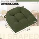 20x20 in Extra Large Dining Room Chair Seat Cushions for Kitchen Wicker Chairs Pads 2 Pack with Ties Indoor Non Slip Memory Foam 3 inches Thick Wide Modern Tufted Cushion Green