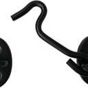 QCAA Reversible Hook, 304 Stainless Steel Cabin Hook Latch & Eye, 3", Matte Black, 2 Pack, Made in Taiwan